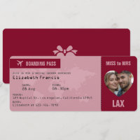Burgundy & Rose Gold Boarding Pass Bridal Shower