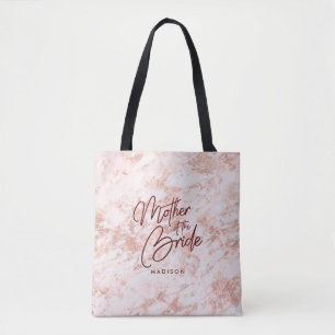 Burgundy & Rose Gold Marble Mother of the Bride Tote Bag