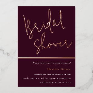 Burgundy & Rose Gold Modern Bridal Shower