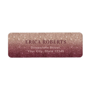 Burgundy Rose Gold Ombre Modern Wedding Address