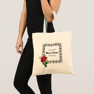 Burgundy Rose Maid of Honour Honour Gift Tote Bag
