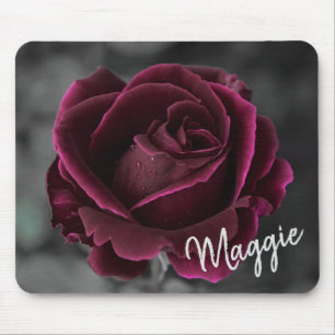 Burgundy Rose Mouse Mat