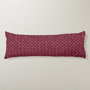 Burgundy, rose, red and berry polka dots body cushion