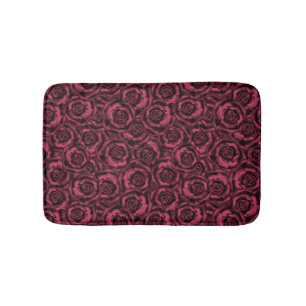 Burgundy roses bath mat