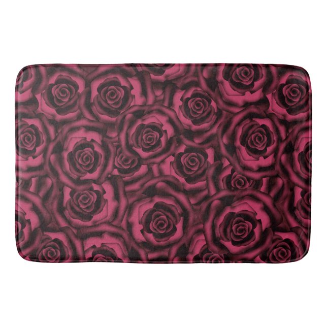 Burgundy roses bath mat (Front)