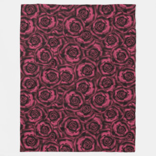 Burgundy roses fleece blanket
