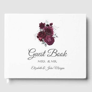 Burgundy Roses Guest Book