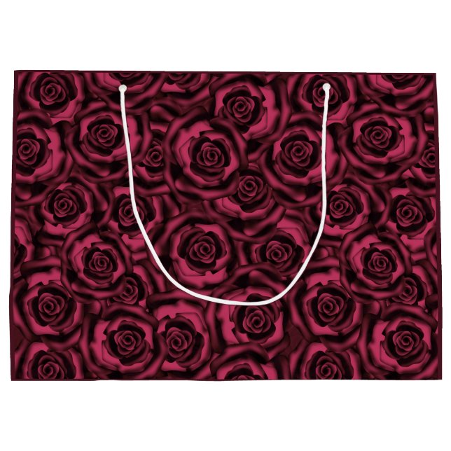 Burgundy roses large gift bag (Back)