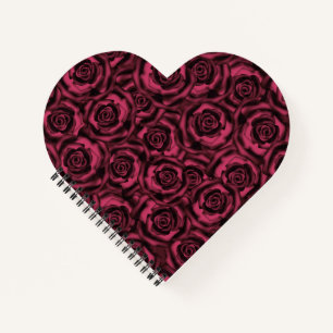 Burgundy roses notebook