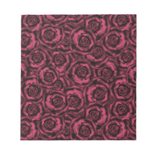 Burgundy roses notepad