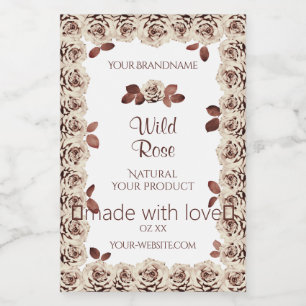 Burgundy Roses on White Product Packaging Labels