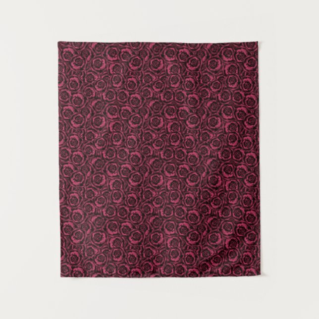 Burgundy roses tapestry (Front)
