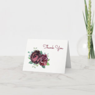 Burgundy Roses Thank You Card