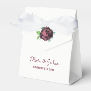 Burgundy Roses Wedding Favour Boxes