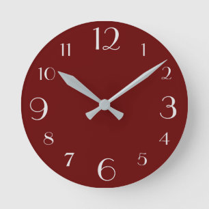 Burgundy Round Clock