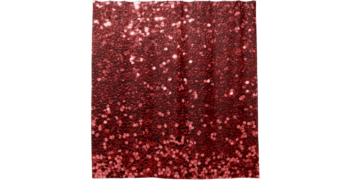 Burgundy Ruby Red Maroon Faux Glitter Sequin Glam Shower