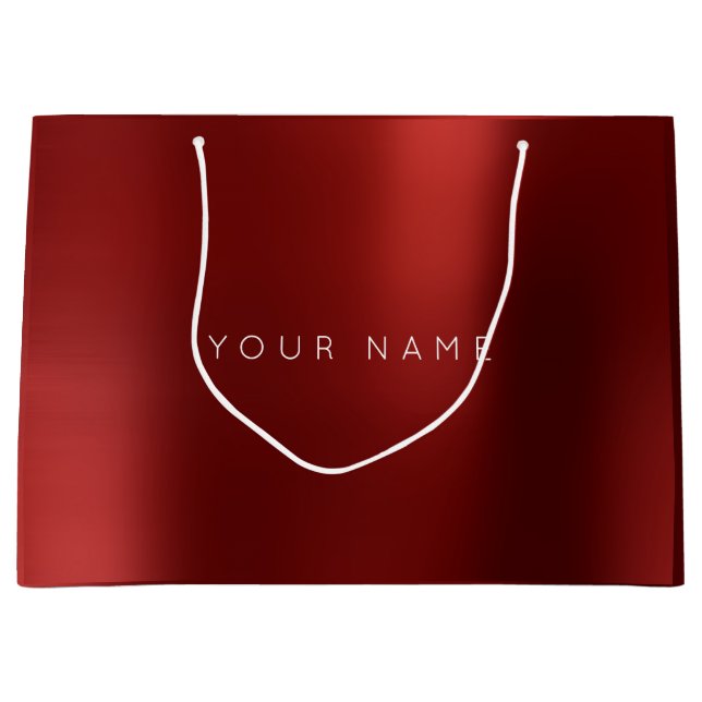 Burgundy Ruby White Plum Minimal Favor Gift Ombre Large Gift Bag (Front)