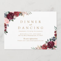 Burgundy rustic boho floral wedding reception