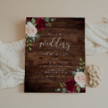 Burgundy Rustic Wood Budget Wedding Invitation<br><div class="desc">Burgundy Rustic Wood Budget Wedding Invitation</div>