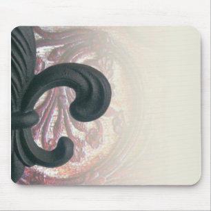 burgundy/sand "iron fleur de lis" mousepad