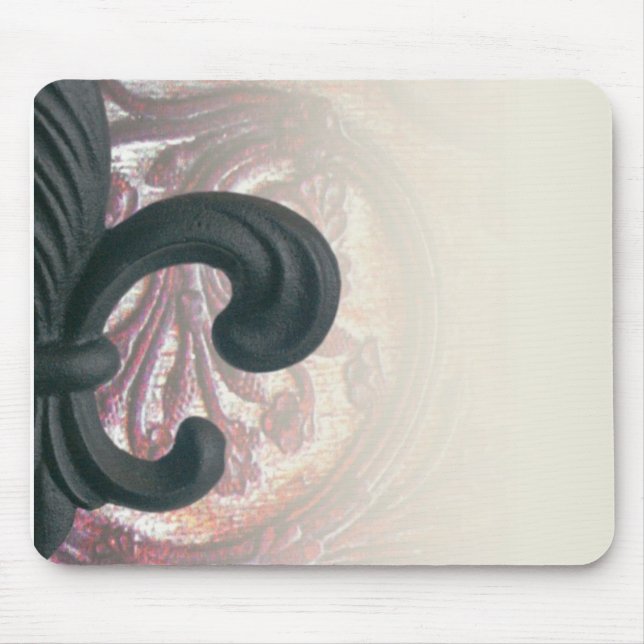 burgundy/sand "iron fleur de lis" mousepad (Front)