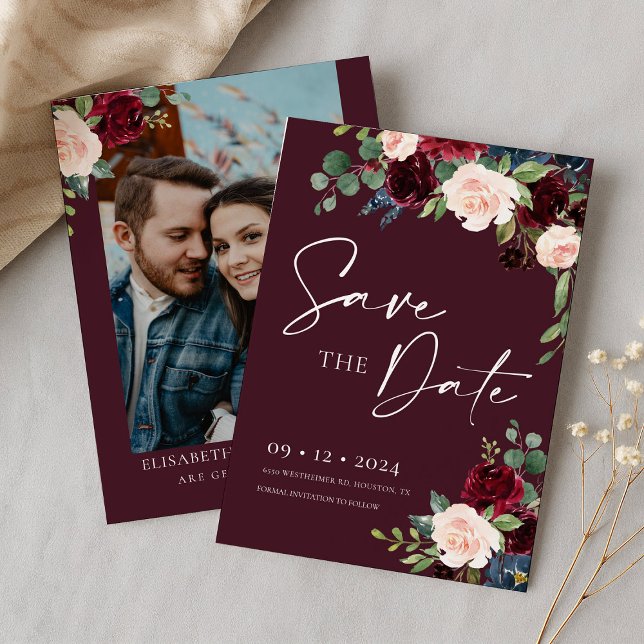 Burgundy Save the Date Invitation (Creator Uploaded)
