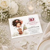 Burgundy Script 30th Birthday Funny Woman Party 