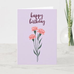 Burgundy Script Birthday Card