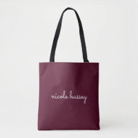 Burgundy Script  | Stylish Monogram Modern