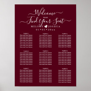 BURGUNDY SEATING CHART DIY COLOR
