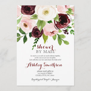 Burgundy Shower by Mail bridal shower Invitation