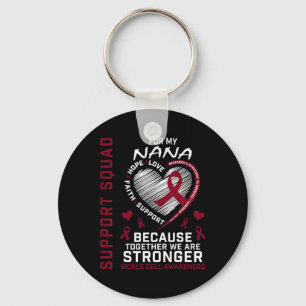 Burgundy Sickle Cell Awareness Items Nana Support Key Ring