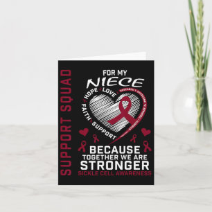 Burgundy Sickle Cell Awareness Items Niece Support Card