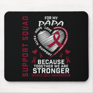 Burgundy Sickle Cell Awareness Items Papa Support Mouse Mat
