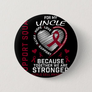 Burgundy Sickle Cell Awareness Items Uncle Support 6 Cm Round Badge