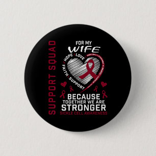 Burgundy Sickle Cell Awareness Items Wife Support 6 Cm Round Badge