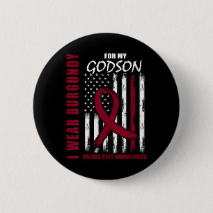 Burgundy Sickle Cell Awareness Shirt Godson Americ 6 Cm Round Badge