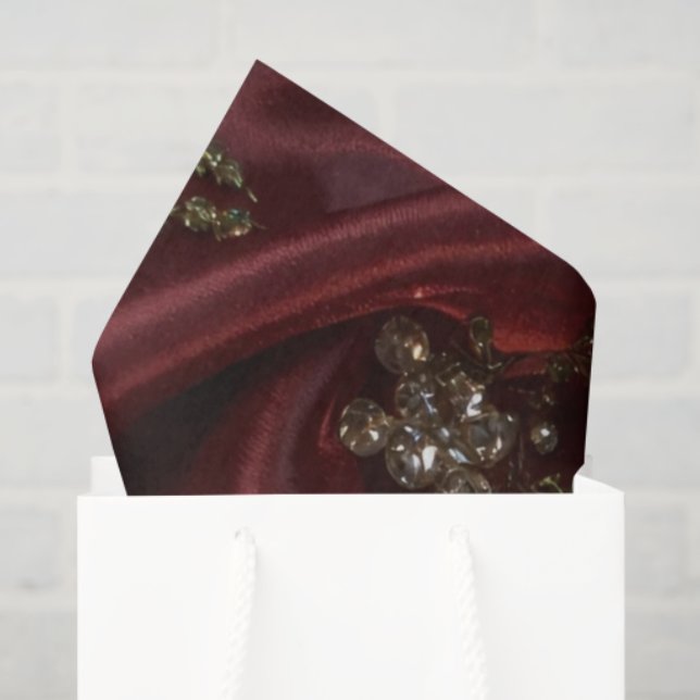 Burgundy Silk-Look Diamond  Tissue Paper (Gift Bag)