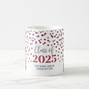 Burgundy Silver Class of 2025 Coffee Mug