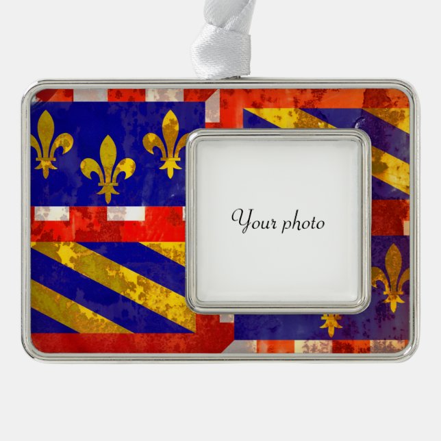 Burgundy Silver Plated Framed Ornament (Front)