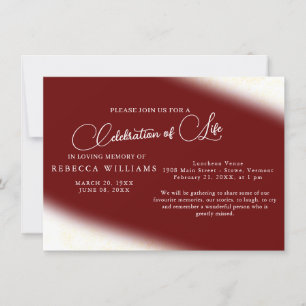Burgundy Simple Celebration of Life Invitations