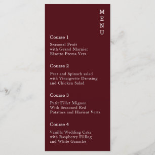 Burgundy Simple Modern Menu