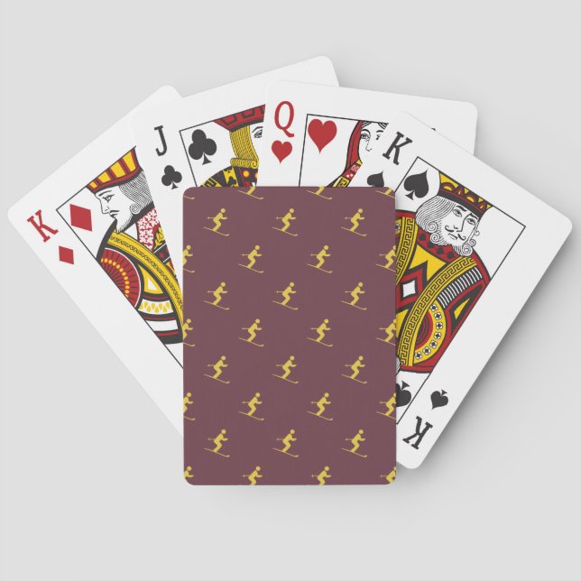 Burgundy Skier Playing Cards (Back)