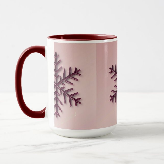 Burgundy Snowflake Combo Mug (Left)