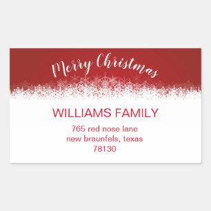 Burgundy Snowflakes Return Address Label