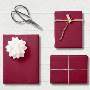 Burgundy Solid Colour   Classic   Elegant   Trendy Wrapping Paper Sheet