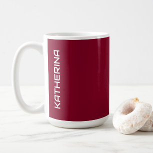 Burgundy Solid Colour   Classic Personalised  Coffee Mug