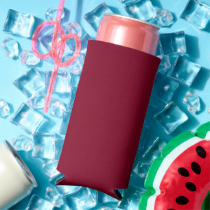 Burgundy Solid Colour Seltzer Can Cooler