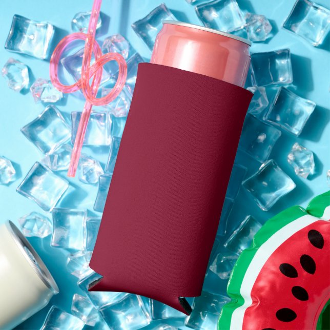 Burgundy Solid Colour Seltzer Can Cooler (In Situ Summer)
