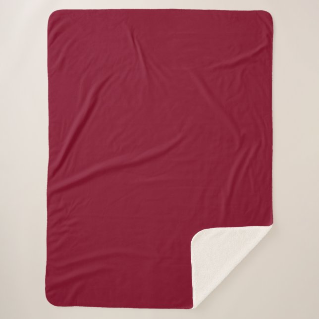 Burgundy Solid Colour Sherpa Blanket (Front)